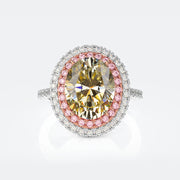 Women's High Carbon Diamond Oval Dove Egg Ring – Gifts for Her — 8