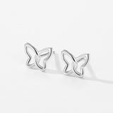 Female Sweet S925 Sterling Silver Butterfly Hollow Ear – Gifts for Her — 7