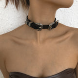 Personalized Neck Leather Metal Buckle Necklace – Jewelry Gift Ideas — 6