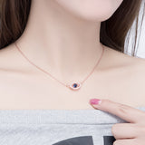 Lucky Blue Eyes Tear Rose Gold Necklace – Jewelry Gift Ideas — 1