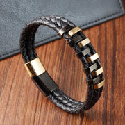 Stainless Steel Leather Woven Bracelet – Jewelry Gift Ideas — 2