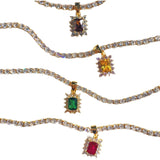 Square Gem Unique Rhinestone Necklace Female – Jewelry Gift Ideas — 7