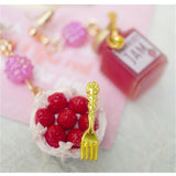 Creative Miniature Food Play Asymmetrical Silver Earrings – Gift Ideas — 5