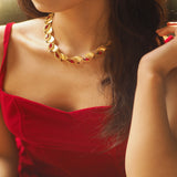 Vintage Birthday Ribbon Brushed Ruby Necklace – Jewelry Gift Ideas — 1