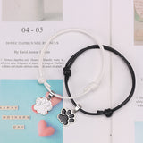 Black And White Dog Paw Print Adjustable Bracelet – Jewelry Gift Ideas — 1