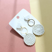 Clay Terracotta Earrings Creative Art Woven – Creative Gifts — 6