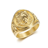 Vacuum Gold Plated Lion's Head Men's Ring – Gifts for Him — 4