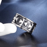 Vintage Cross Men's Titanium Steel Ring – Gifts for Him — 8