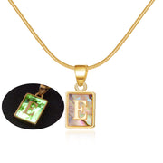 26 Letter Square Necklace Colorful Shell Luminous – Jewelry Gift Ideas — 19