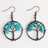 Crystal Gravel Bronze Wire Round Pendant Tree – Jewelry Gift Ideas — 14
