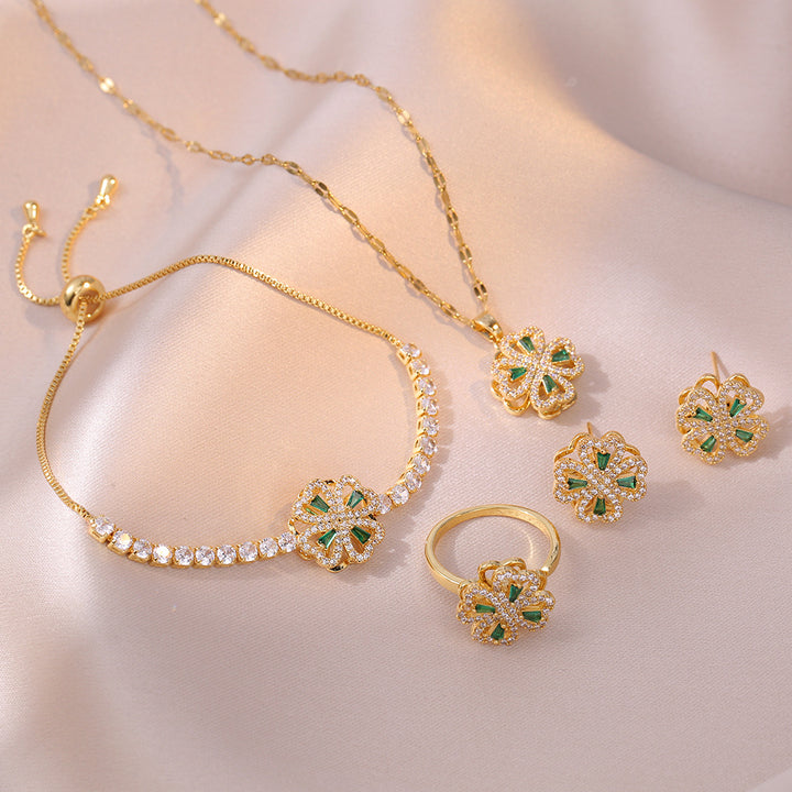 Necklace Heart-shaped Rotating Micro-inlaid – Jewelry Gift Ideas — 1
