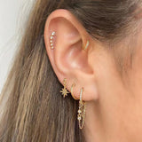 Romantic Star Moon Zircon Flower Earrings – Gifts for Couples — 17