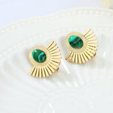 Stainless Steel Stud Titanium Steel Gold Scalloped – Meaningful Gifts — 4