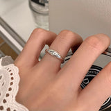 S925 Sterling Silver Smile Letters Ring Women – Gifts for Her — 7