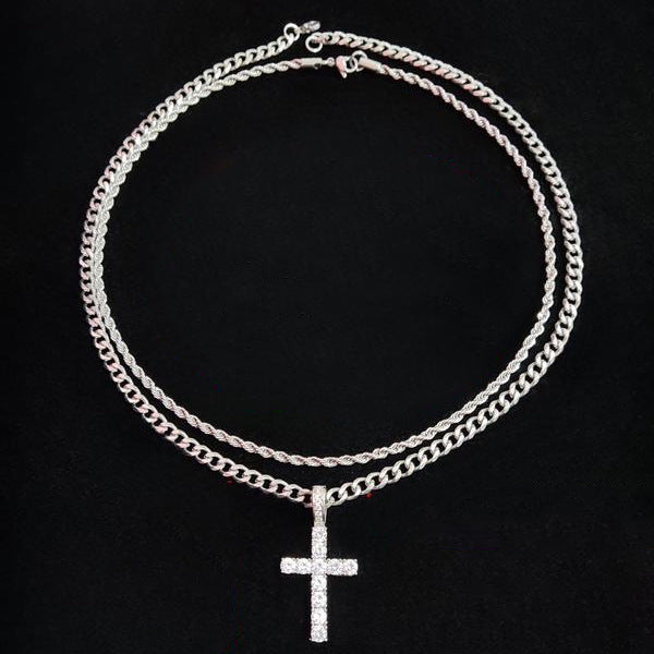 Fashion Hip Hop Double Layer Cross Necklace – Jewelry Gift Ideas — 1