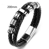 Men's Leather Titanium Steel Punk Bracelet – Jewelry Gift Ideas — 7