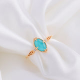 Women's Turquoise White Crystal Ring – Gifts for Her — 2