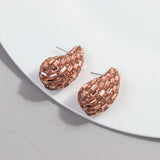 Fashion And Fully-jewelled Metal Stud Earrings – Stylish Gifts — 14
