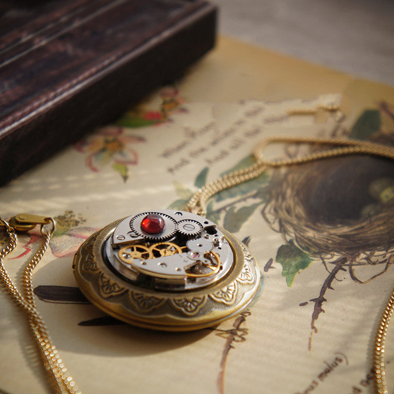 Gemstone Photo Box Steampunk Handmade Mechanical – Jewelry Gift Ideas — 1