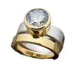 Fashion Heavy Industry Wide-faced Two-color Zircon – Stylish Gifts — 2
