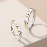 Sun Moon Stars Couple Ring 925 Silver Literary – Gifts for Couples — 1