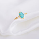 Women's Turquoise White Crystal Ring – Gifts for Her — 4