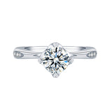 White Gold Faux Moissanite Ring With Four Prongs – Practical Gifts — 5