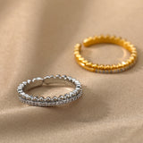Letter V Open-end Zircon Ring Double Layer – Gift Ideas — 8