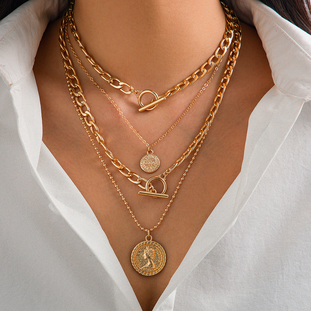 Fashion Punk Round Clavicle Chain Necklace – Jewelry Gift Ideas — 1