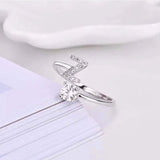 Female Stylish Adjustable Zircon 26 Letters Ring – Gifts for Her — 15