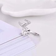 Female Stylish Adjustable Zircon 26 Letters Ring – Gifts for Her — 15