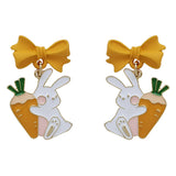 S925 Silver Needle Rabbit Carrot Bow Pearl – Gifts for Pet Lovers — 3