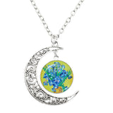 Van Gogh Starry Night Painting Moon Necklace – Jewelry Gift Ideas — 15