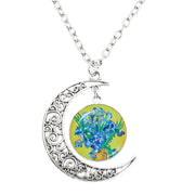 Van Gogh Starry Night Painting Moon Necklace – Jewelry Gift Ideas — 15