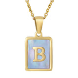 Titanium Steel 26 English Letter Necklace Blue – Jewelry Gift Ideas — 12