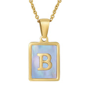 Titanium Steel 26 English Letter Necklace Blue – Jewelry Gift Ideas — 12