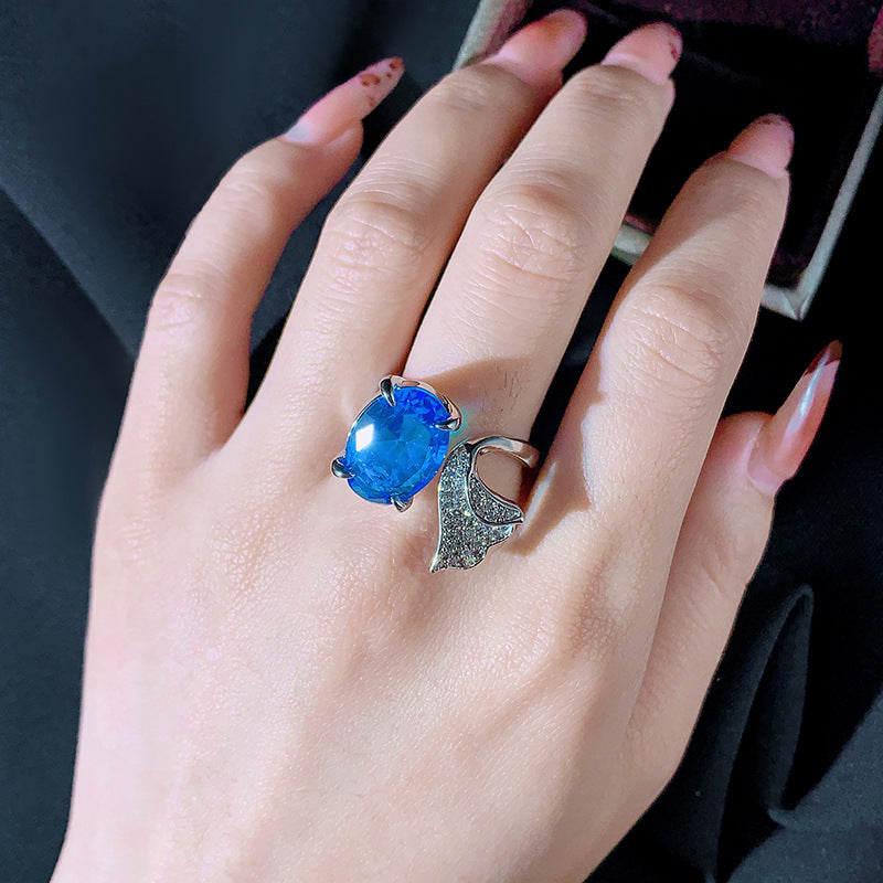 Tan Sang Blue Water Drop Pear Ring – Practical Gifts — 1