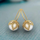Pearl Flower Petals Gold Earrings – Gift Ideas — 1