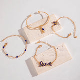 4pcs Blue Flower Love Butterfly Bracelet Set – Jewelry Gift Ideas — 5