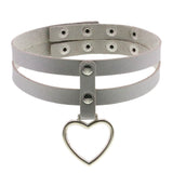 Black PU Leather Peach Heart Pendant Collar – Jewelry Gift Ideas — 19