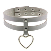 Black PU Leather Peach Heart Pendant Collar – Jewelry Gift Ideas — 19
