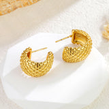 Stainless Steel C- Type Gold Earrings Women's – Gifts for Her — 2