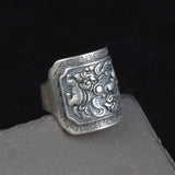 Double Sterling Silver Lion Ball Ring Female Retro – Gifts for Her — 3