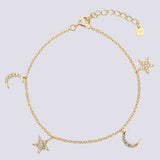 Star Moon Sterling Silver Women's Bracelet – Jewelry Gift Ideas — 1
