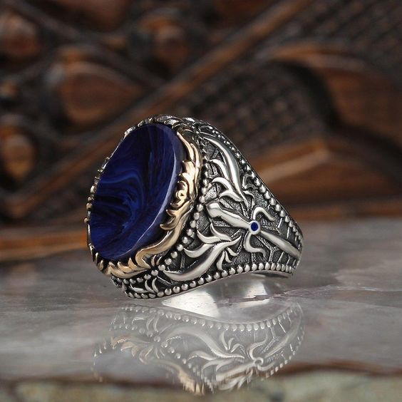 Vintage Pattern Ancient Dual Color Geometric Ring – Holiday Gift Ideas — 1