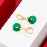 Gold And Jade Emerald Peace Button Earrings – Gift Ideas — 5