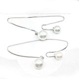 Women's Simple Freshwater Pearl Front And Back Hanging – Gifts for Her — 2