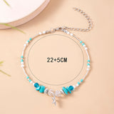 Fashion Blue Irregular Resin Stone Beaded Anklet – Stylish Gifts — 2