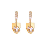 Alloy Inlaid Pearl Small Shovel Earrings – Unique Gift Ideas — 4