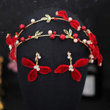 Red Hair Pin Flower Hair Clips Earrings Set Women – Beauty Gifts — 4